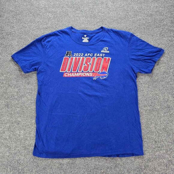 Buffalo Bills Tshirt Mens XL Blue NFL Football‎ Sports 2022 AFC East Div Champs - Picture 1 of 6